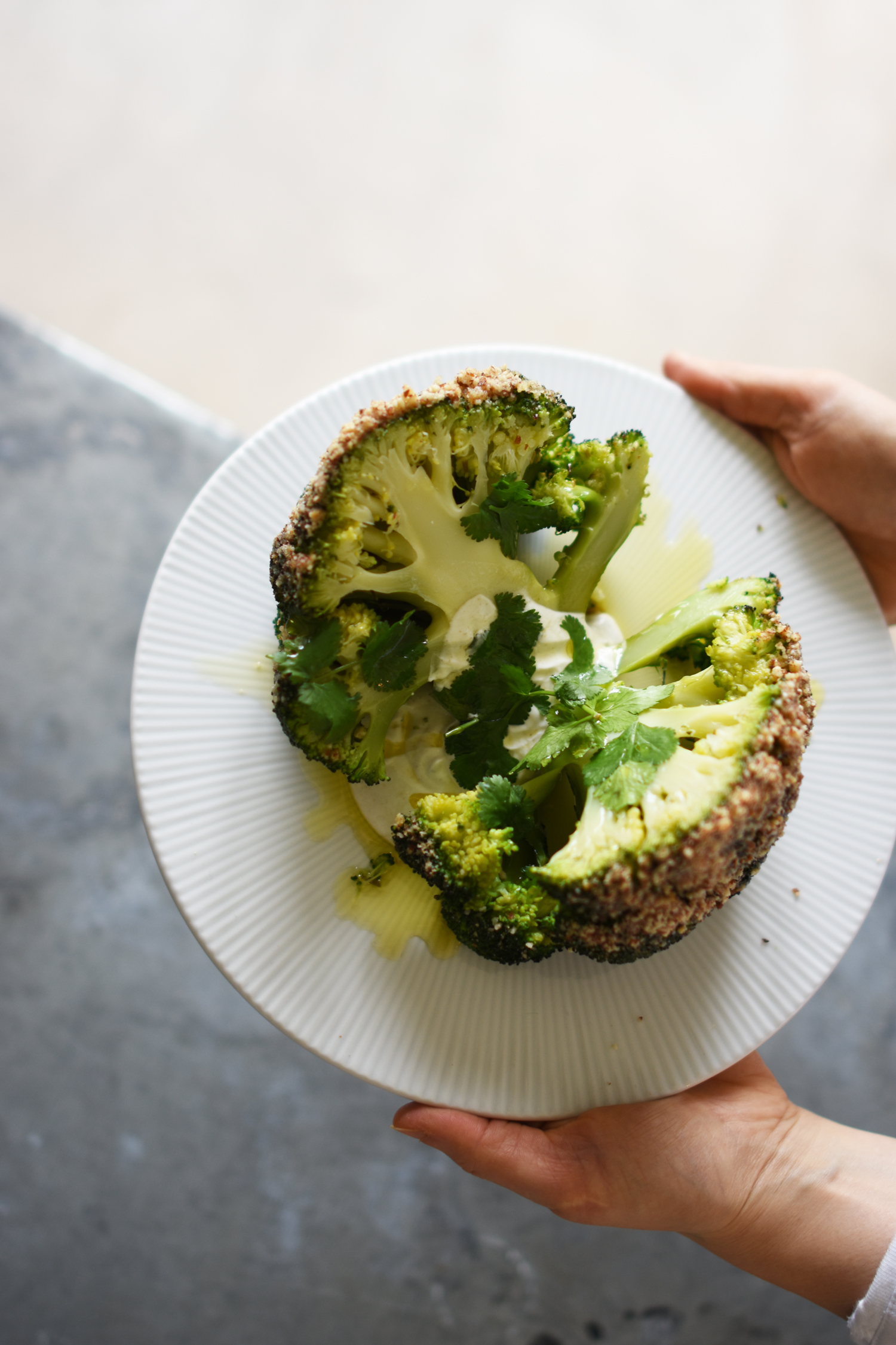 Brocoli en croûte dépices sauce yaourt